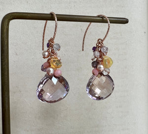 Ametrine, Opal, Gemstones 14kGF Earrings