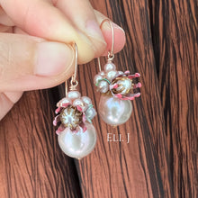 Load image into Gallery viewer, Peony &amp; Pearls 14kRGF Earrings