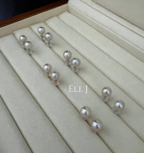 Load image into Gallery viewer, [18K SOLID GOLD] RARE 7-7.5mm Japanese Ivory Green Akoya Pearl Earring Studs