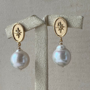 Fat Ivory Pearls with Vintage Star Earring Studs