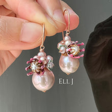 Load image into Gallery viewer, Peony &amp; Pearls 14kRGF Earrings