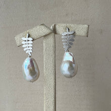 Load image into Gallery viewer, Ivory Pearls, Leaf Earring Studs