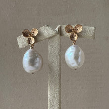 Load image into Gallery viewer, Large Ivory Pearls, Signature Floral Earring Studs