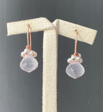 Load image into Gallery viewer, Rose Quartz, Pearls 14kRGF Earrings