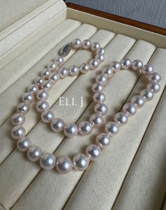 Japanese Ivory-Pink ROUND Akoya Pearl 8-8.5mm Necklace