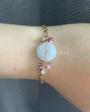 Load image into Gallery viewer, Lavender Jadeite Donut &amp; Gemstones 14kGF Bracelet