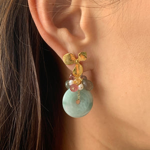 Dreams- Type A Jade and Gemstones Earrings