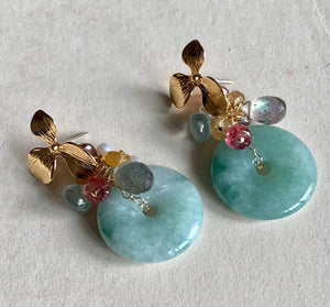 Dreams- Type A Jade and Gemstones Earrings