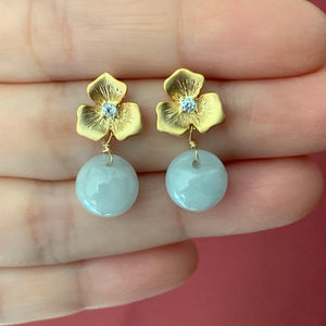 Sweet Flowers and Jade Earrings
