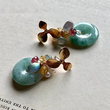 Load image into Gallery viewer, Dreams- Type A Jade and Gemstones Earrings