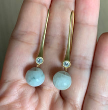 Load image into Gallery viewer, Modern Long Jade Dangle Earrings