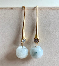 Load image into Gallery viewer, Modern Long Jade Dangle Earrings