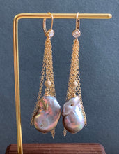 Load image into Gallery viewer, AAA Dark Silver 14kgf Chain Drape Earrings