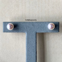 Load image into Gallery viewer, Rose Akoya (Top Quality) Pearl Earring Studs 18k Rose Gold