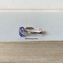 Load image into Gallery viewer, Tanzanite on Twisted Infinity 14k White &amp; Rose Gold Ring