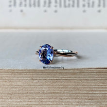 Load image into Gallery viewer, Tanzanite on Twisted Infinity 14k White &amp; Rose Gold Ring