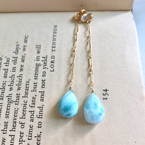 Larimar on Gold Filled Earrings