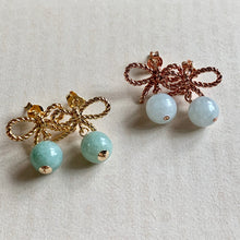 Load image into Gallery viewer, Ribbons &amp; Jade Earrings