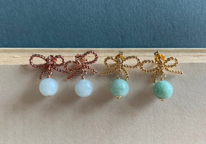 Ribbons & Jade Earrings