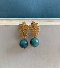 Load image into Gallery viewer, Leaves &amp; Jade Earrings