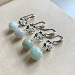 Sakura & Jade Silver Earrings