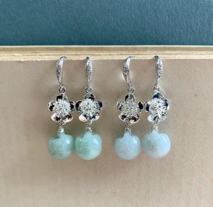 Sakura & Jade Silver Earrings