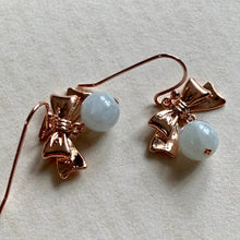 Load image into Gallery viewer, Rose Gold Ribbons &amp; Jade Earrings