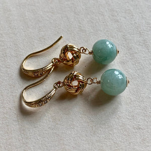 Knots & Jade Gold Earrings