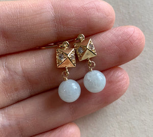 Sparkle & Jade Gold Earrings