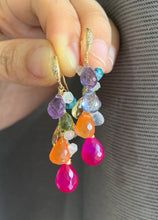 Load image into Gallery viewer, Rainbow Gemstones 14kGF Earrings