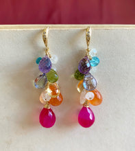 Load image into Gallery viewer, Rainbow Gemstones 14kGF Earrings
