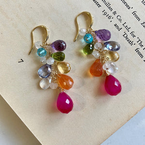 Rainbow Gemstones 14kGF Earrings