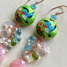 Load image into Gallery viewer, Hummingbird Garden Pink Opal 14k Rose Gold Earrings