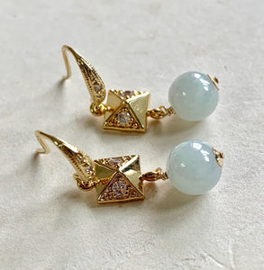 Sparkle & Jade Gold Earrings