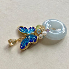 Load image into Gallery viewer, Butterfly Cloisonne, Jade &amp; Gemstones Pendant