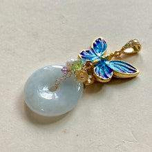 Load image into Gallery viewer, Butterfly Cloisonne, Jade &amp; Gemstones Pendant