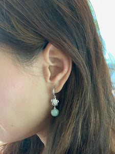 Sakura & Jade Silver Earrings