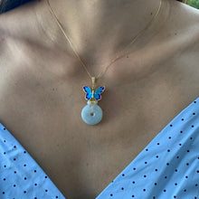 Load image into Gallery viewer, Butterfly Cloisonne, Jade &amp; Gemstones Pendant