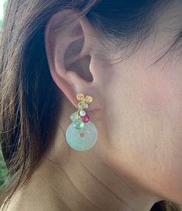 Type A Jade, Opal & Gemstones Earrings