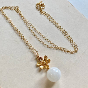 Daisies & Jade 14k Gold Filled Necklace