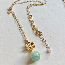 Load image into Gallery viewer, Daisies &amp; Jade 14k Gold Filled Necklace
