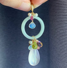 Load image into Gallery viewer, Love Spring Jade Hoop &amp; Gemstones Pendant Necklace