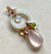 Load image into Gallery viewer, Love Spring Jade Hoop &amp; Gemstones Pendant Necklace