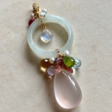 Load image into Gallery viewer, Love Spring Jade Hoop &amp; Gemstones Pendant Necklace