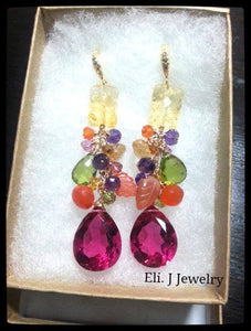 Vibrant Gemstones Earrings