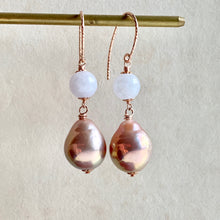 Load image into Gallery viewer, Lavender Jade, Pink Pearls on 14k Rose Gold Filled