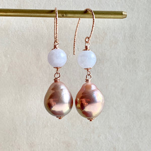 Lavender Jade, Pink Pearls on 14k Rose Gold Filled