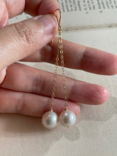 Load image into Gallery viewer, Round Ivory Pearl Dangle 14kGF