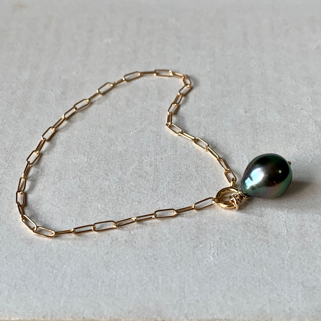 AAA Tahitian Peacock Drop Bracelet 14kGF