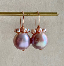 Load image into Gallery viewer, Lilac Pink Round Pearls &amp; Blush Pearls 14k Rose Gold Filled